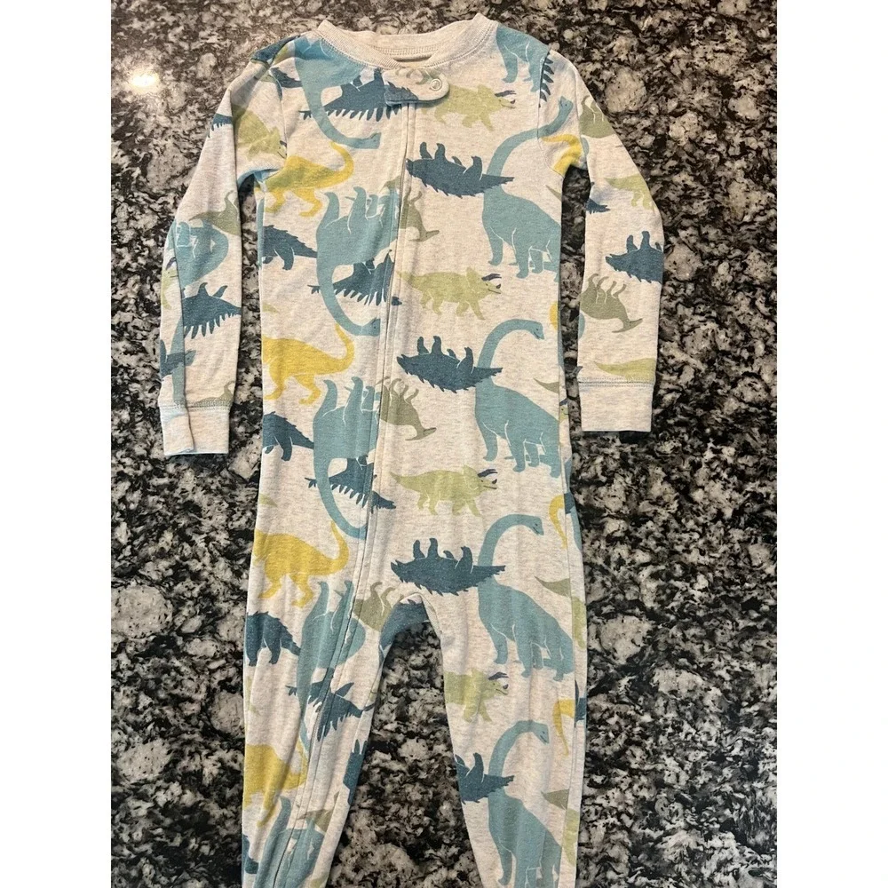 Carters Child of Mine Toddler Boys 2T Dinosaur Pajamas Blue Green Yellow (0854)